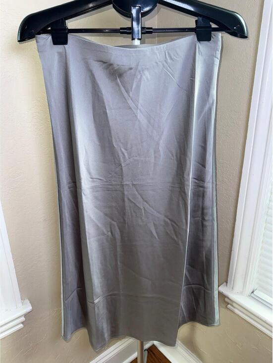 J. Crew Dresses & Skirts - J.Crew Collection Satin Slip Skirt Silver Gray Midi Skirt Size Small NWT